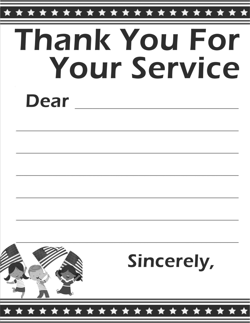 Letter to troops - black and white copy